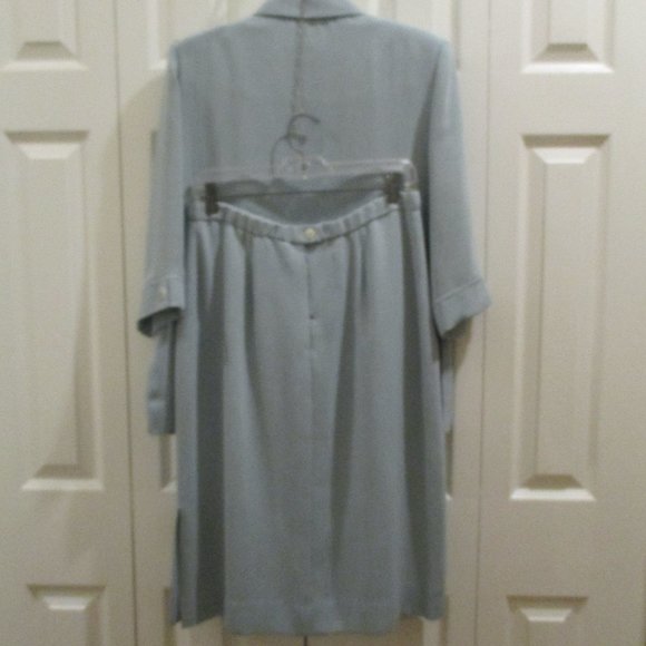 Henry Lee Lightweight Midi Skirt Blouse Set sz 14 Petite Pale Blue - Picture 10 of 10